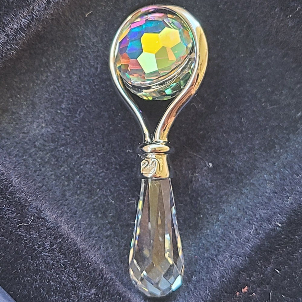 Swarovski Baby Rattle- Like New In Box - Picture 3 of 6